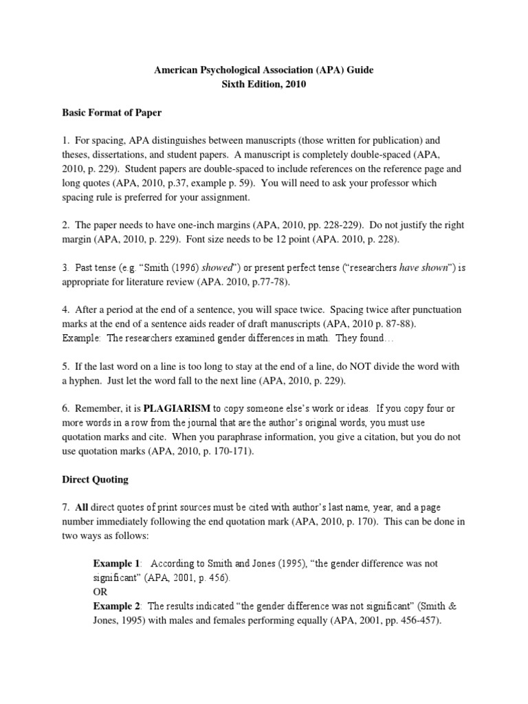 apa 7 format for literature review