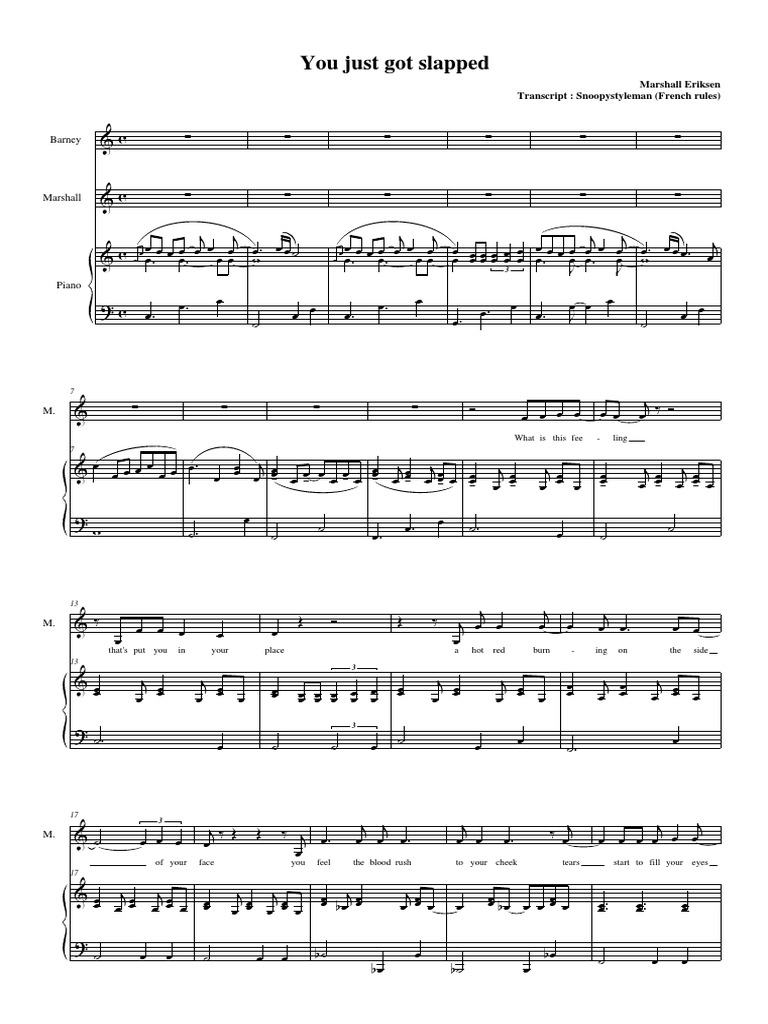 You Just Got Slapped Sheet Music | PDF
