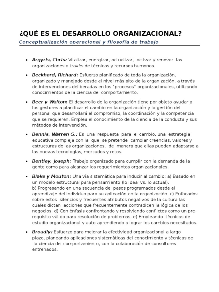 ¿Qué Es El Desarrollo Organizacional? / QDO | PDF | Desarrollo