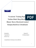 Bhel Turbine Shop Block 3 Vocational Training Report