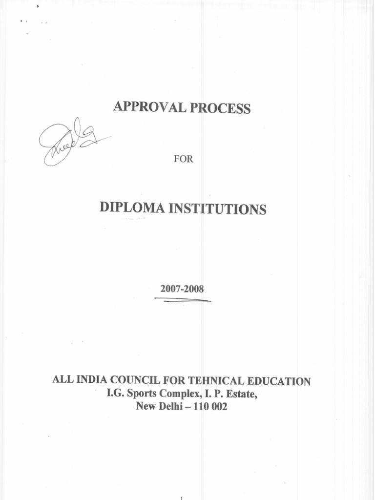 AICTE Approval Process for Diploma Institutions | PDF | Diploma ...