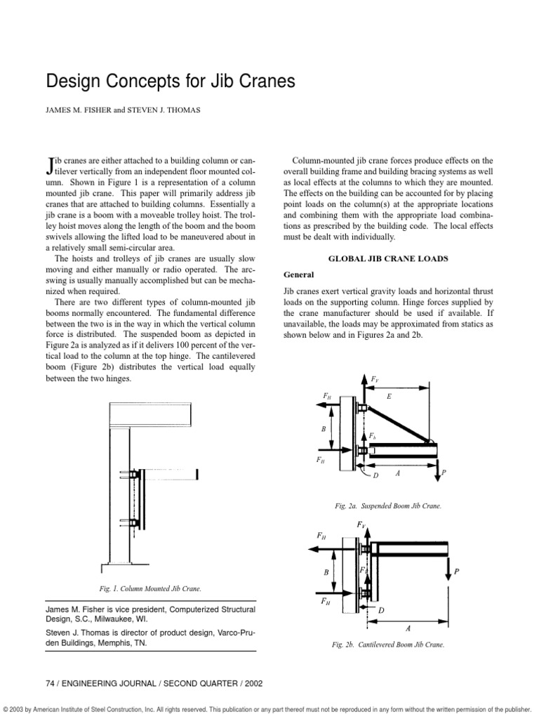 Design Concept for Jib Crane Crane (Machine) Bending