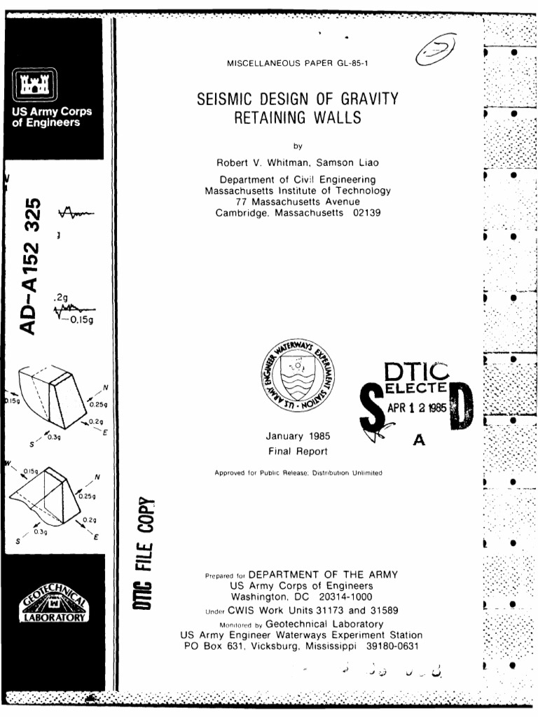 Gravity Retaining Wall | PDF | Force | Earthquakes