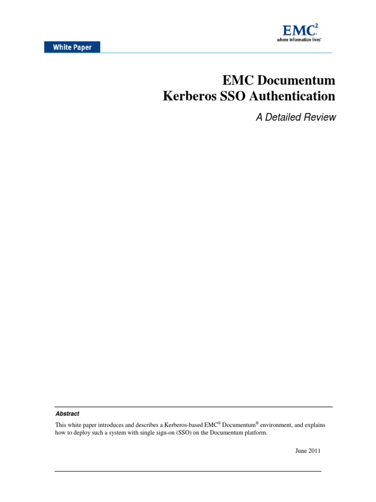 Documentum Kerberos Sso WP | PDF | Active Directory | Web Server