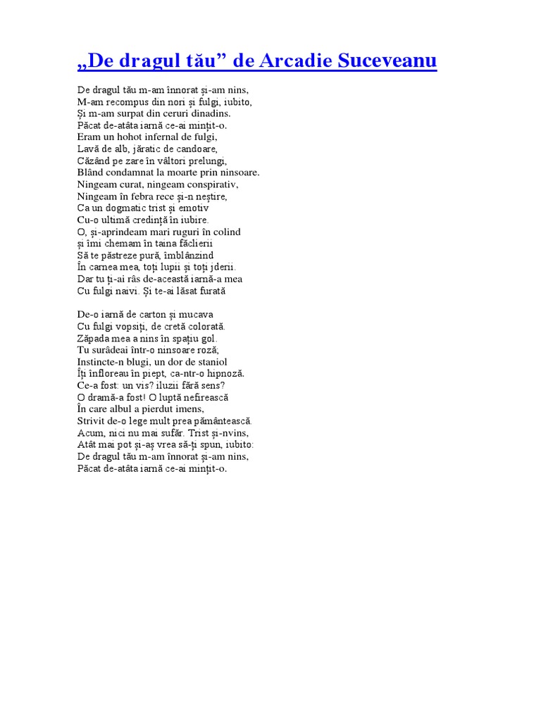 De Dragul Tău | PDF