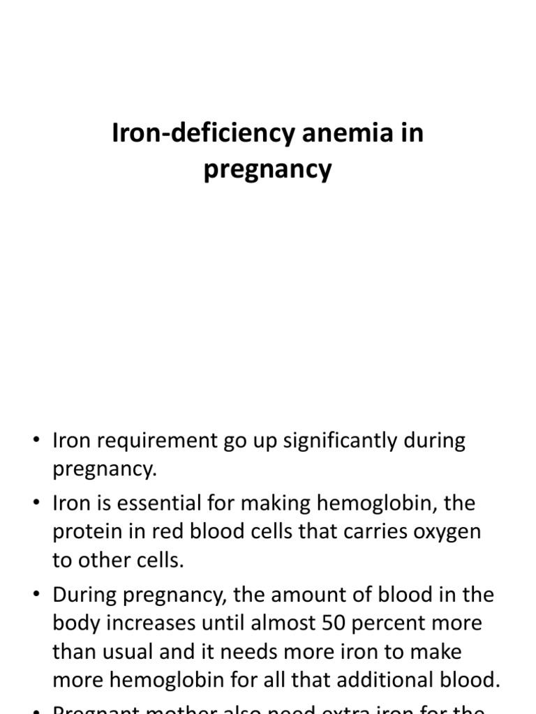 Iron Deficiency Anemia in Pregnancy Anemia Pregnancy