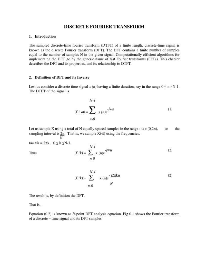 Discrete Fourier Transform | PDF