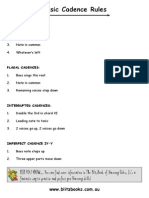 Basic Cadence Rules for Music Harmony