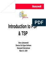 Introduction To PSP & TSP: Steve Janiszewski Director Six Sigma Software Honeywell International March 21, 2001