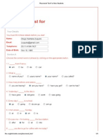 Placement Test for New Students