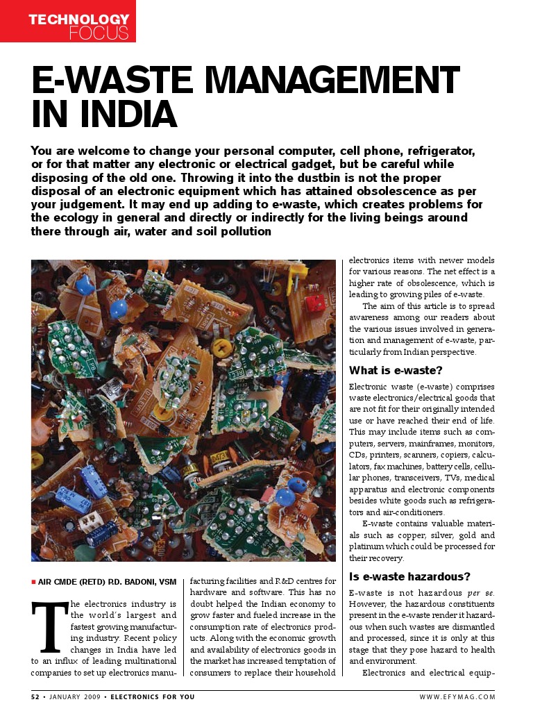 E Waste India PDF Waste Management Recycling