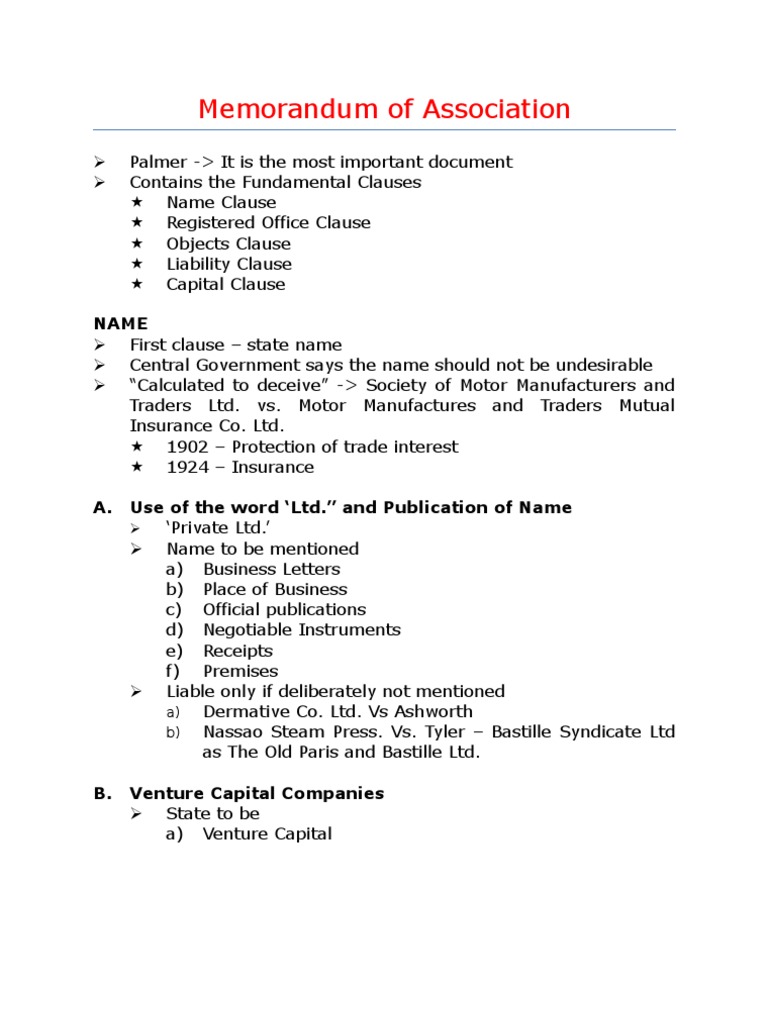 2 - Memorandum of Association | PDF | Government Information | Civil ...