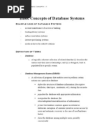 Basic Concepts of Database Systems