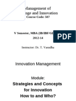 Management of Change and Innovation: Course Code: 507