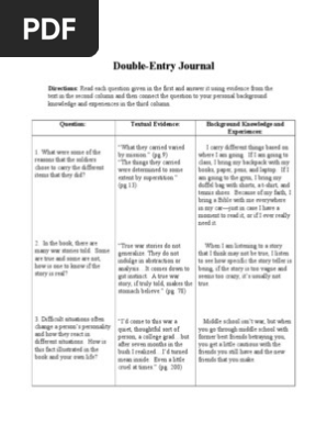 double entry journal