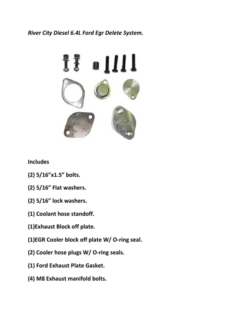 6.4l Egr Delete Instructions PDF Vehicle Technology Vehicle Parts