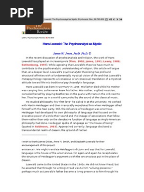 Hans Loewald The Psychoanalyst As Mystic Id Psychoanalysis - 