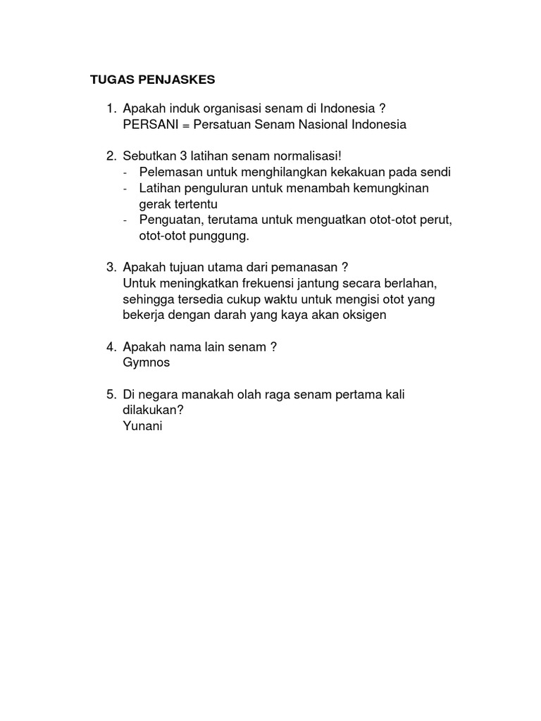 Apakah Induk Organisasi Senam Di Indonesia