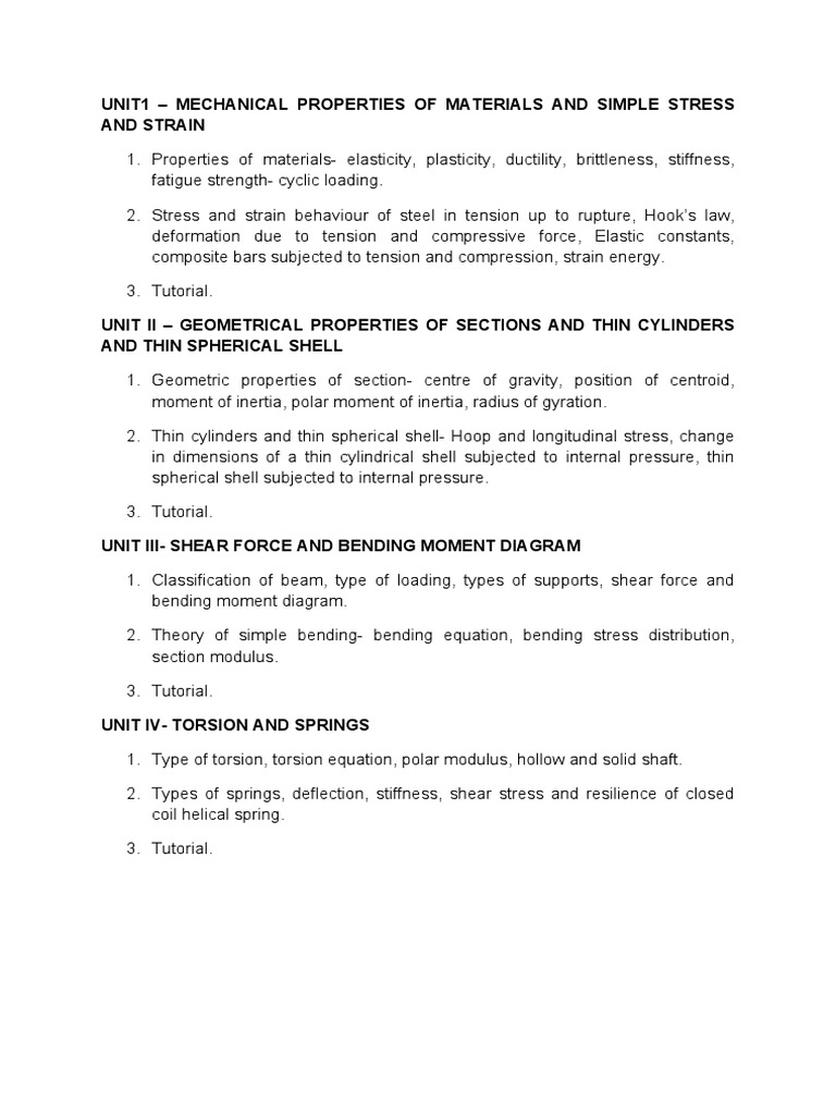 Mechanical Properties and Stress Analysis | PDF