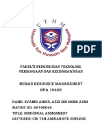 Human Resource Management BPA 10402: Fakulti Pengurusan Teknologi, Perniagaan Dan Keusahawanan