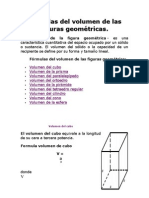 Fórmulas del volumen de las figuras geométricas