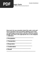 3rd Grade | Water Cycle Worksheet