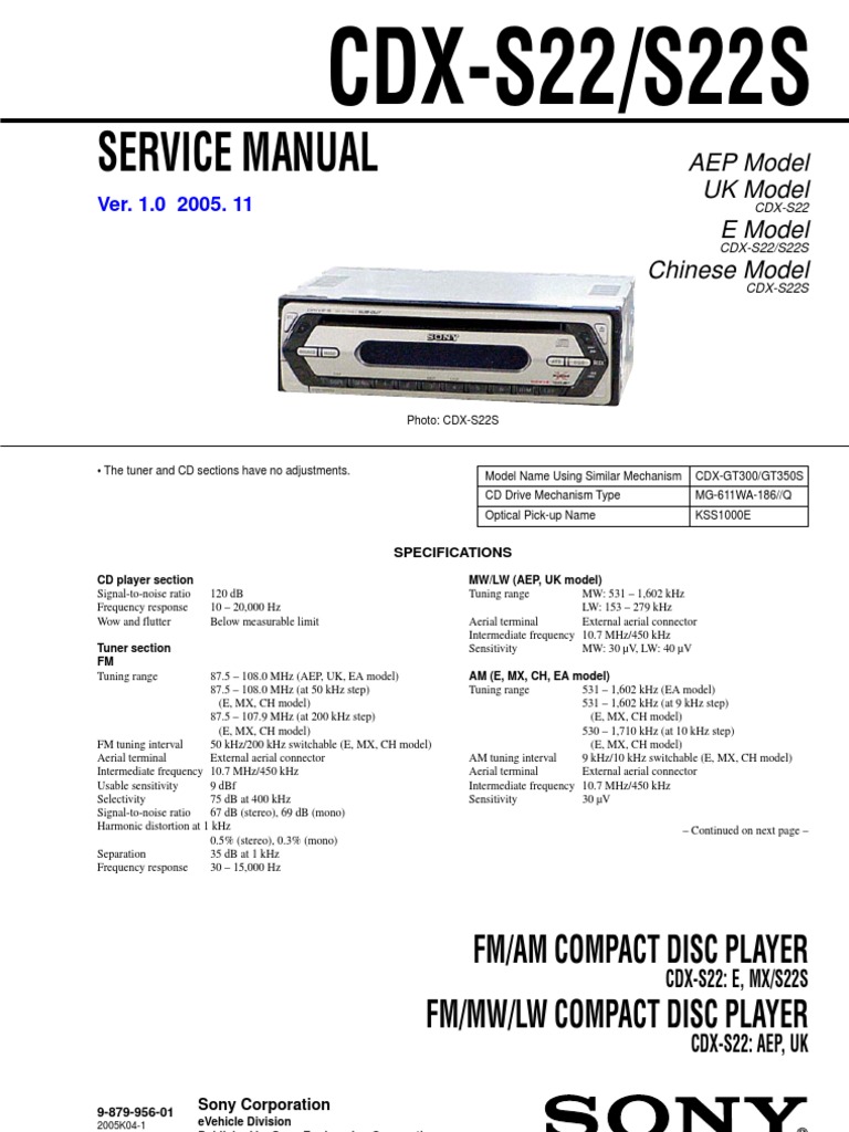 CDX-S22 - S22S (V.1.0) | PDF | Hertz | Frequency Modulation