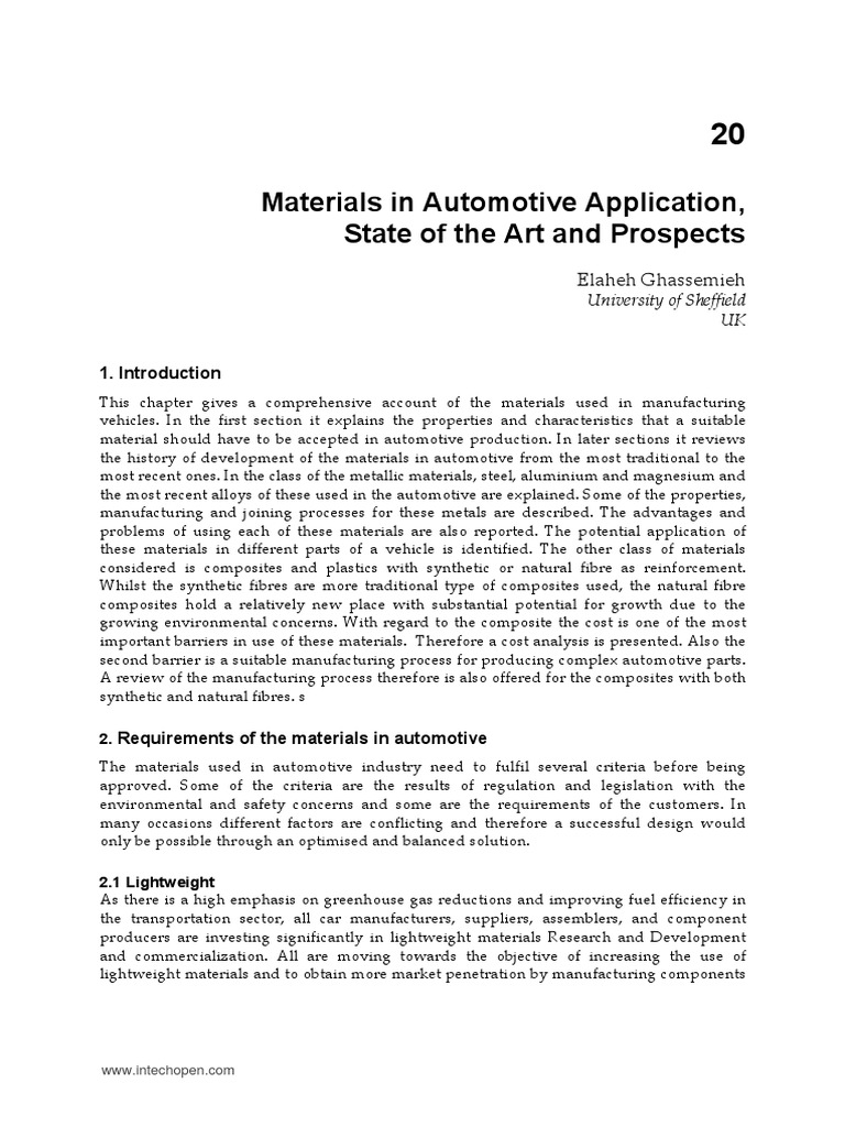 InTech-Materials in Automotive Application State of The Art and ...