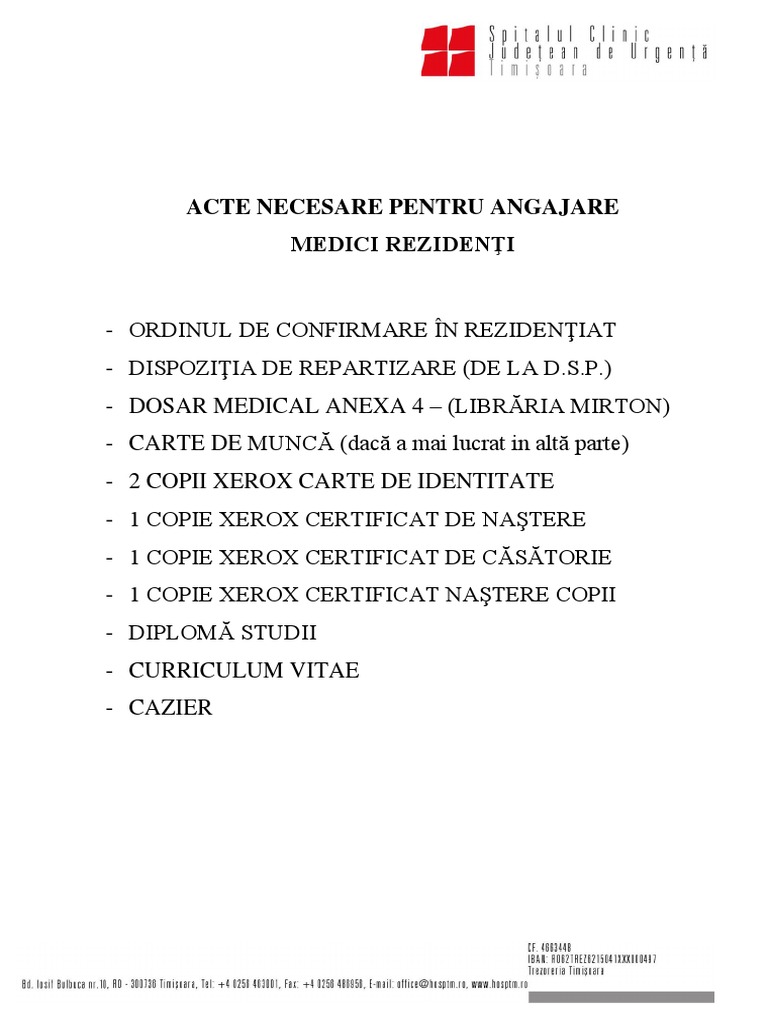 Acte Necesare Pentru Angajare Rezidenti 1