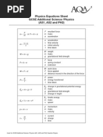 Gcse Physics Equations Sheet As1 As2 Ph2