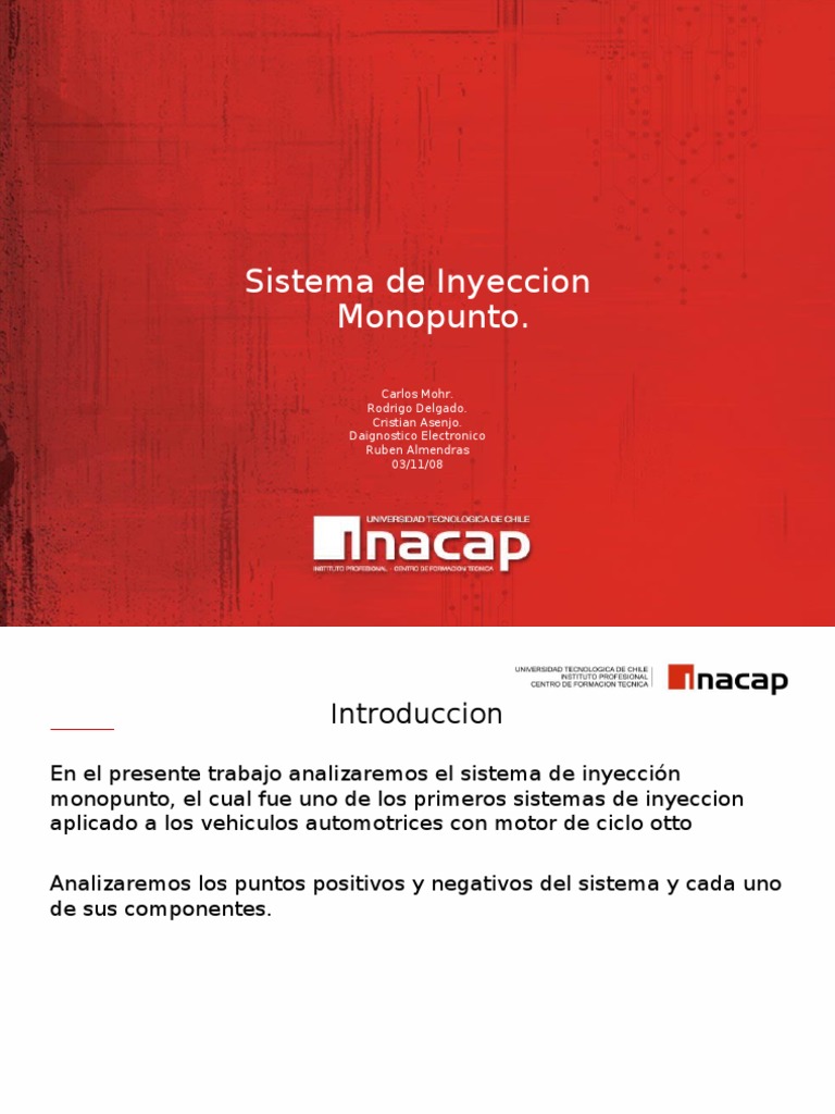 Sistema de Inyección Monopunto: Análisis | PDF
