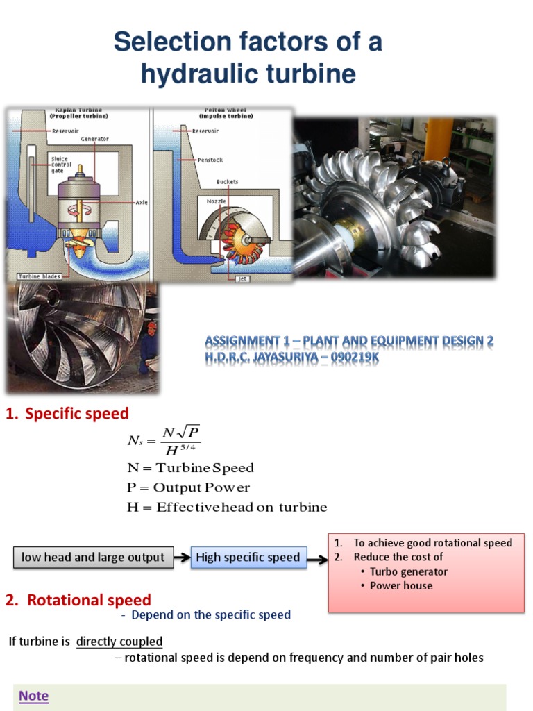 Selection Factors of A Hydraulic Turbine | PDF