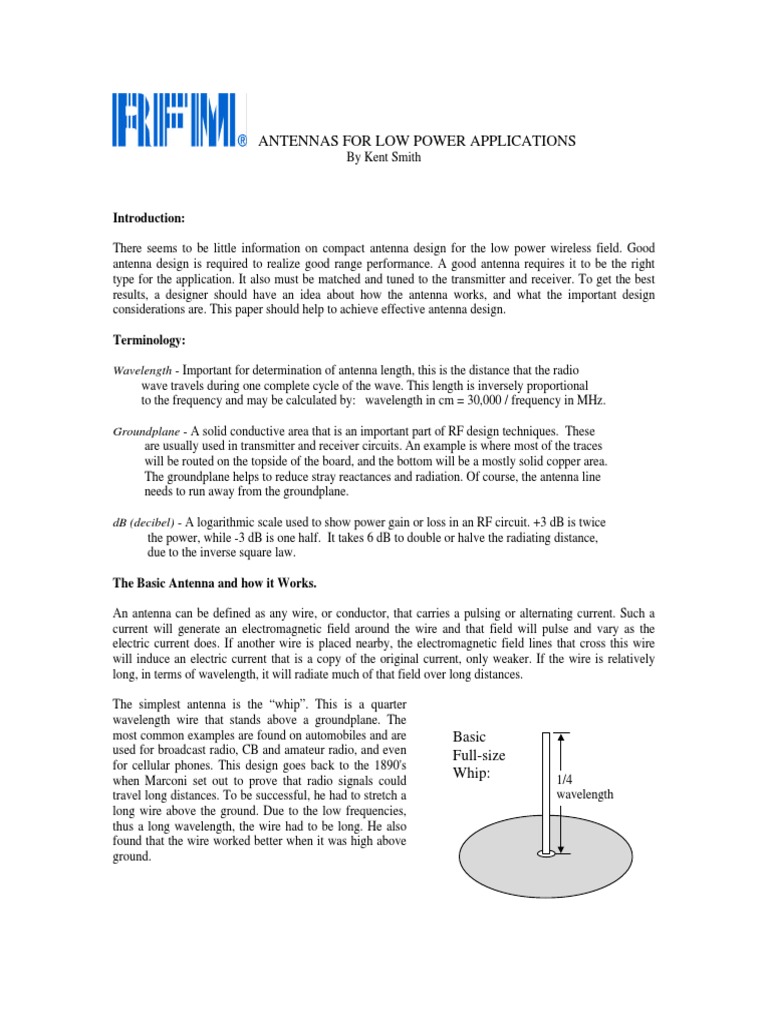 Compact Antenna Design for Low Power | PDF