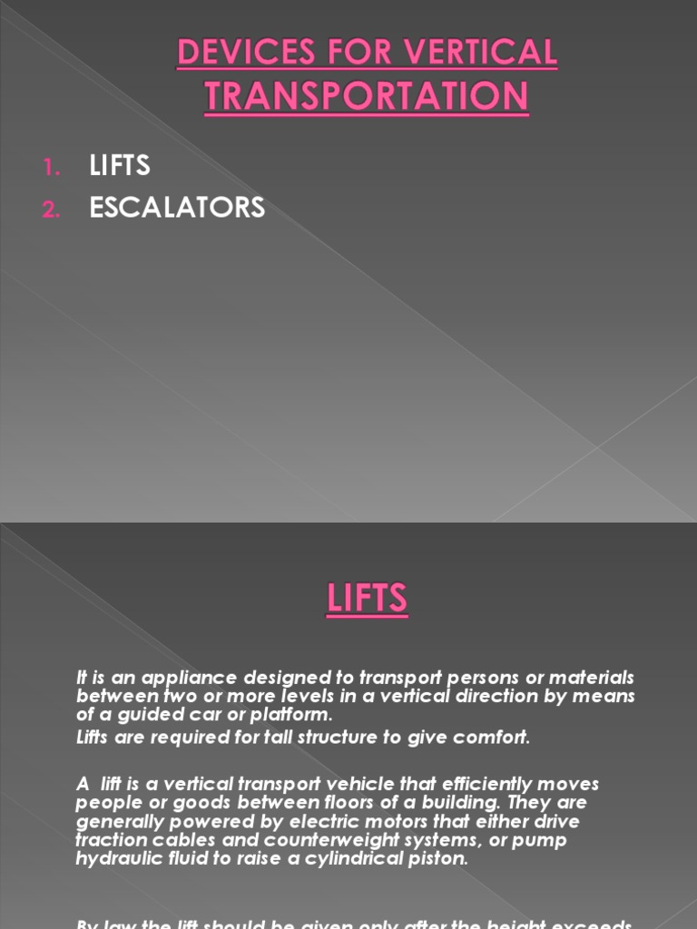 Overview of Lifts and Escalators | PDF | Escalator | Elevator