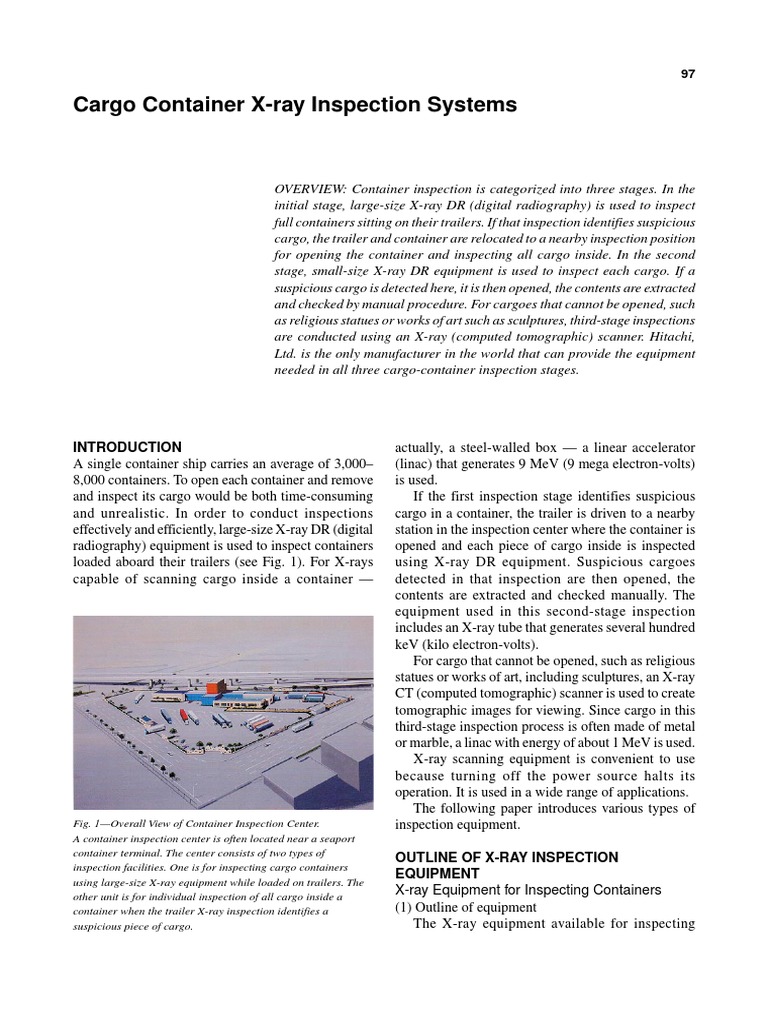 Container Inspection Equipment | PDF | Ct Scan | Tomography