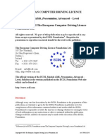 European Computer Driving Licence Module AM6, Presentation, Advanced - Level Foundation LTD
