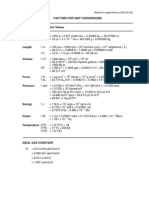 Factors For Unit Conversions: Reaction Engineering (CKB 20104)