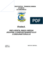 Influenta Mass Media Asupra Comportamentului