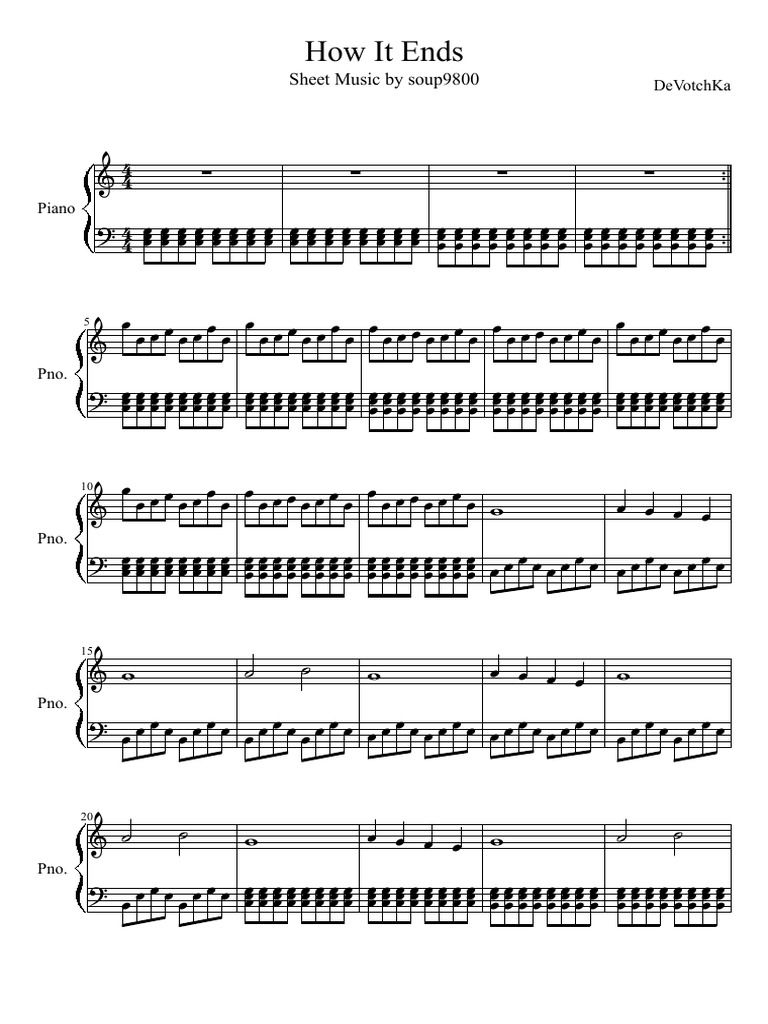 How It Ends Piano Sheet Music