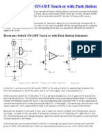 Electronic Switch ON-OFF Touch or With Push Button Schematic