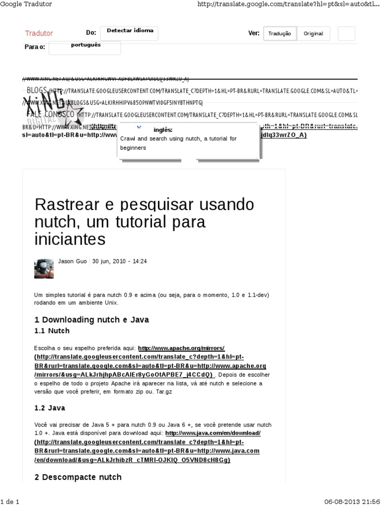 Tutorial para Iniciantes Apache Nutch | PDF