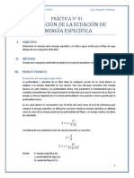 Práctica 1 - Derivación de La Ecuación de Energía Específica