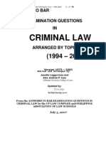 Suggested Answers in Criminal Law Bar Exams 