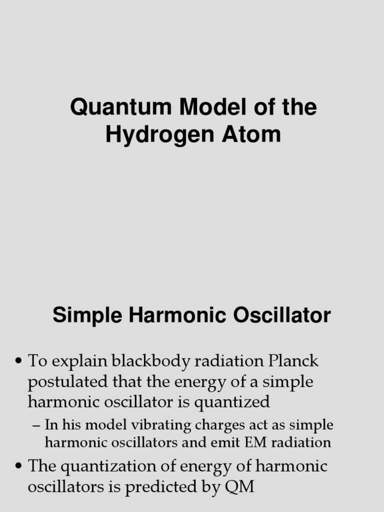 Quantum Hydrogen Atom & SHO | PDF | Spin (Physics) | Atomic Orbital