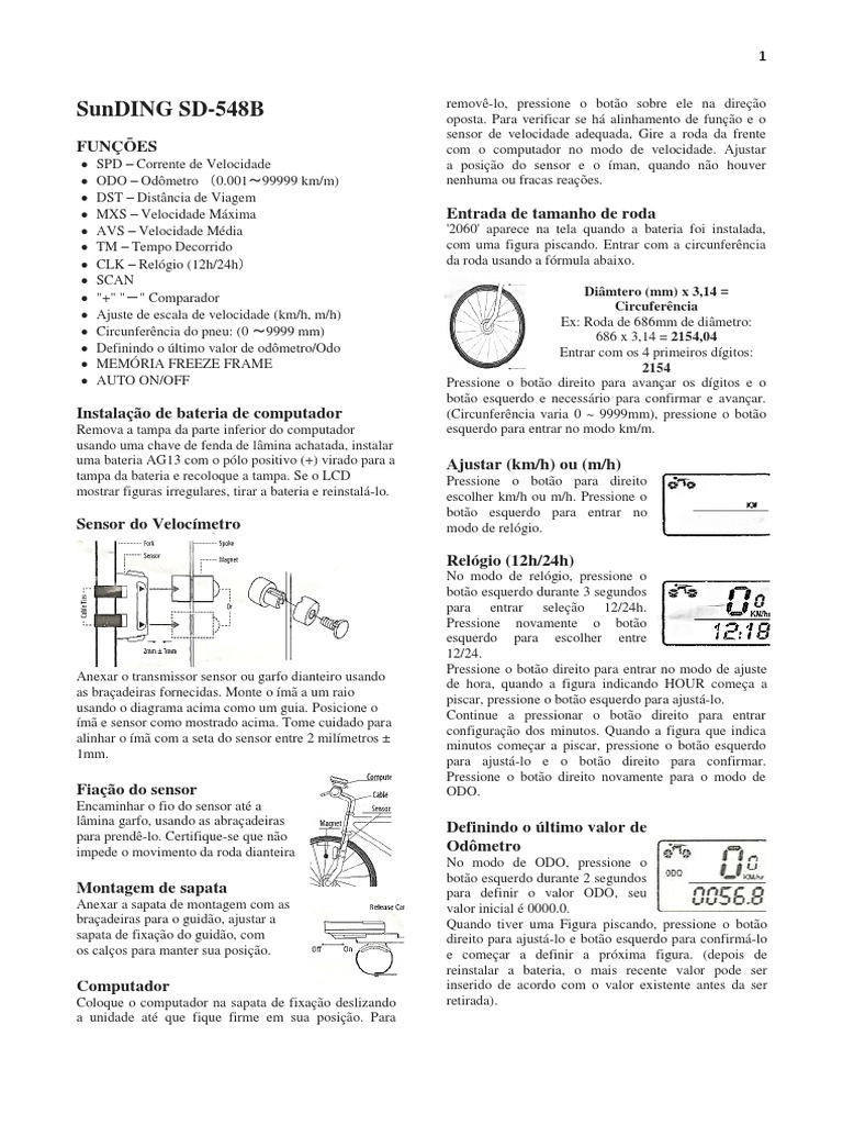 Manual SunDing 548B Portugues Bens Manufaturados Tecnologia e