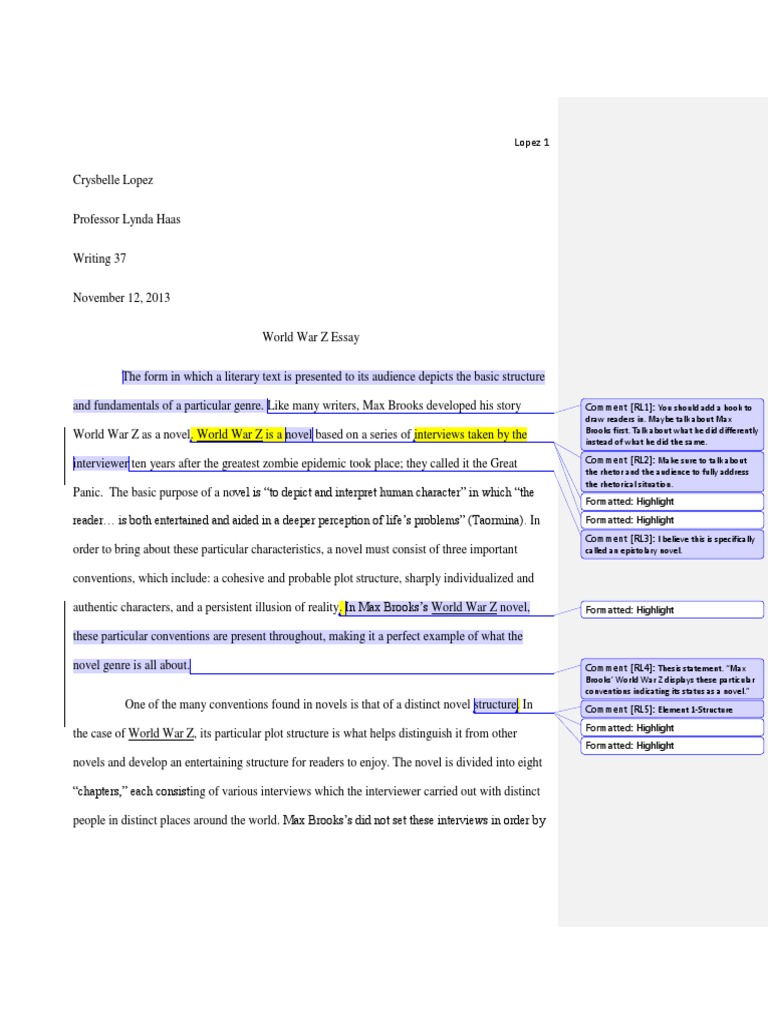 World war z research paper image