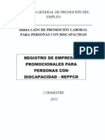 Registro Empresas Discapacidad Itrimestre 2012