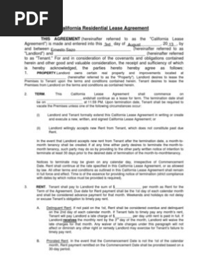 California Residential Lease Agreement22