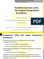 Teguh Dartanto - Penguatan Penelitian Dan Data Untuk Mengefektifkan Program Pengentasan Kemiskinan