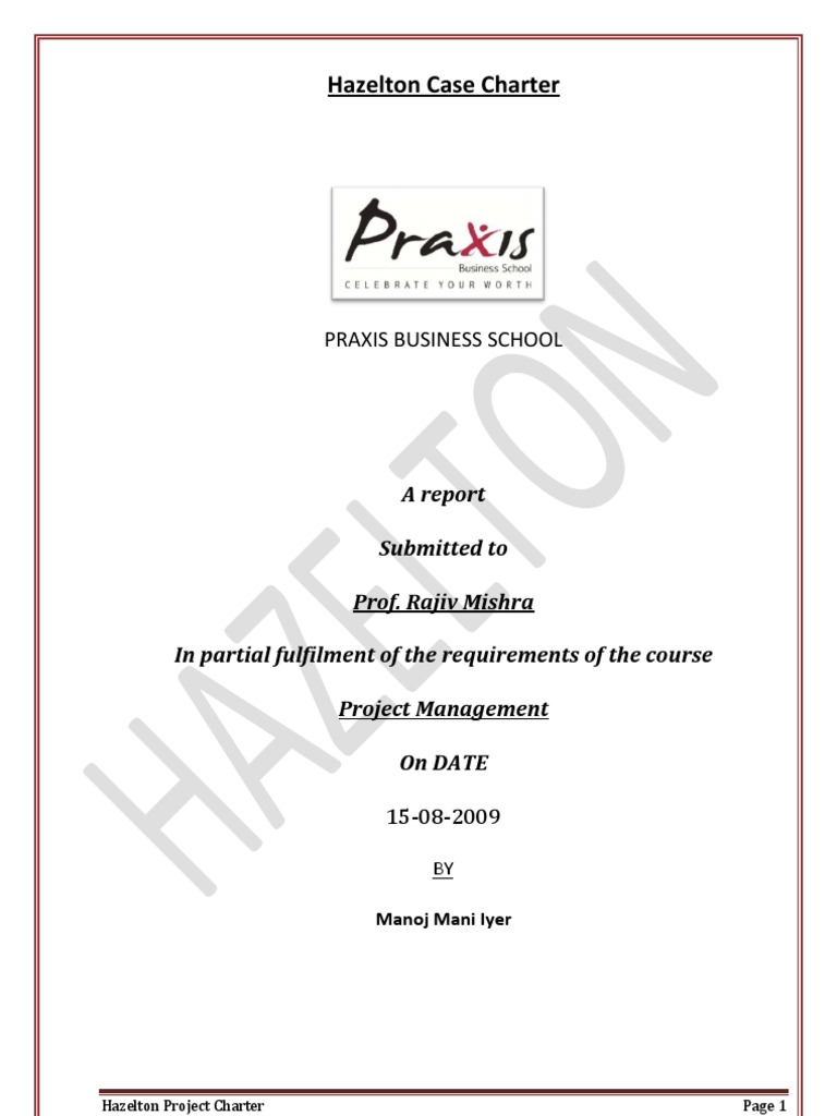 Project charter example pdf picture